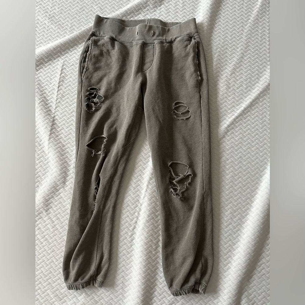 GREEN DISTRESSED JOGGERS // NSF // SIZE SMALL